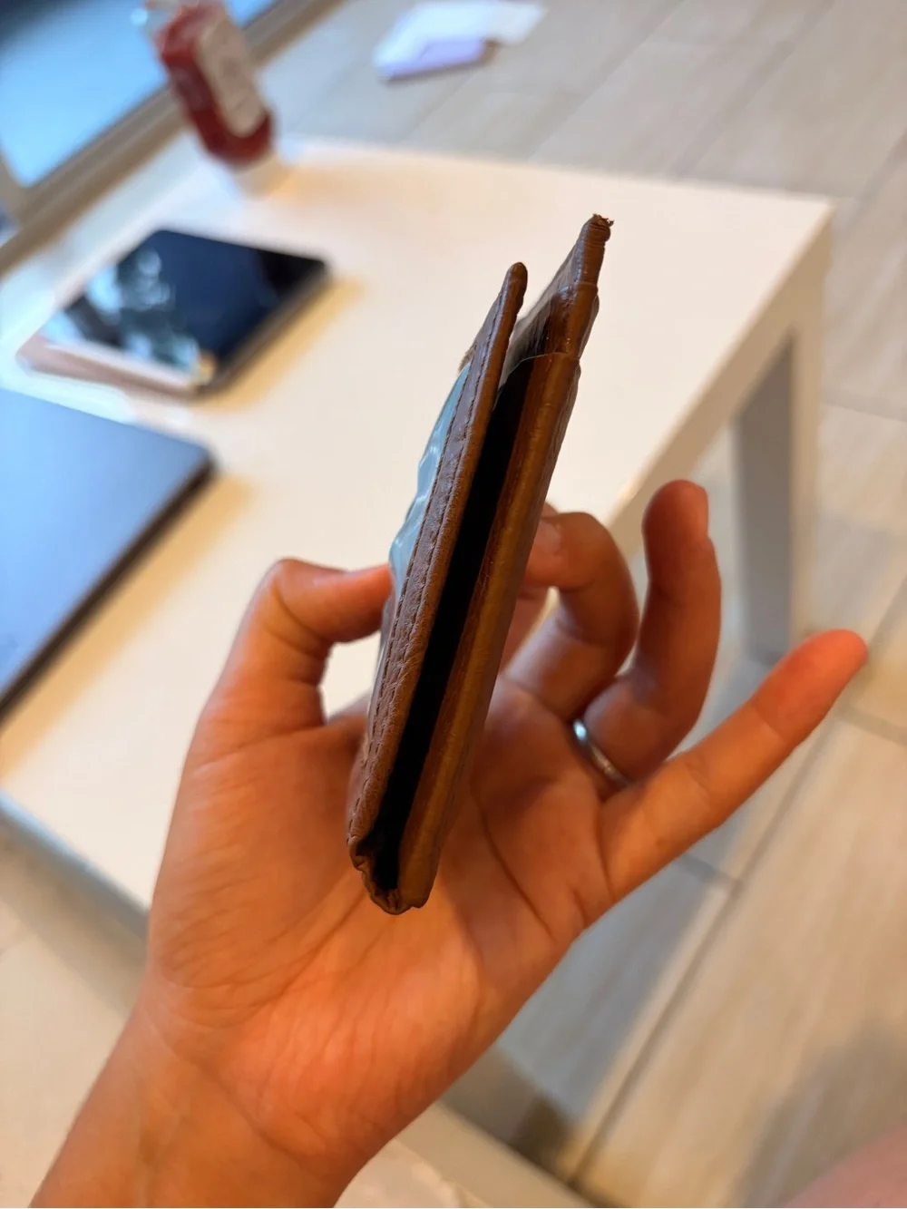 Levi's Brown Leather Wallet - Slim Front Pocket